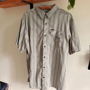 Columbia Short Sleeve dress shirt Outdoors hiking XL Men's polyester cotton